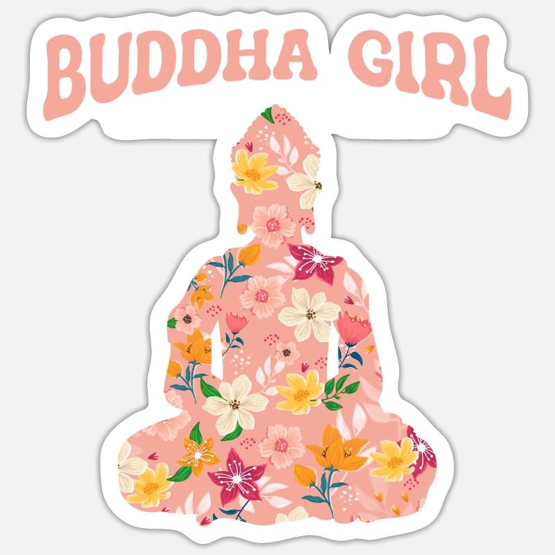 Buddha Buddhist Buddhism - Sticker size S (10 x 10 cm) - white matte