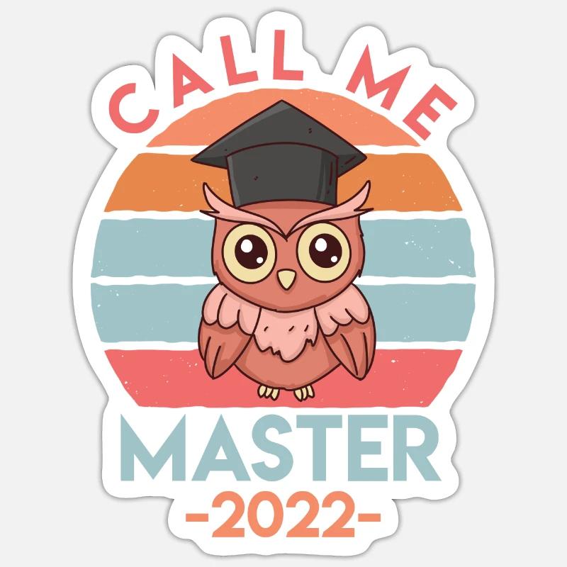 Master 2022 Abschluss Master - Sticker Größe S (10 x 10 cm) - Mattweiß
