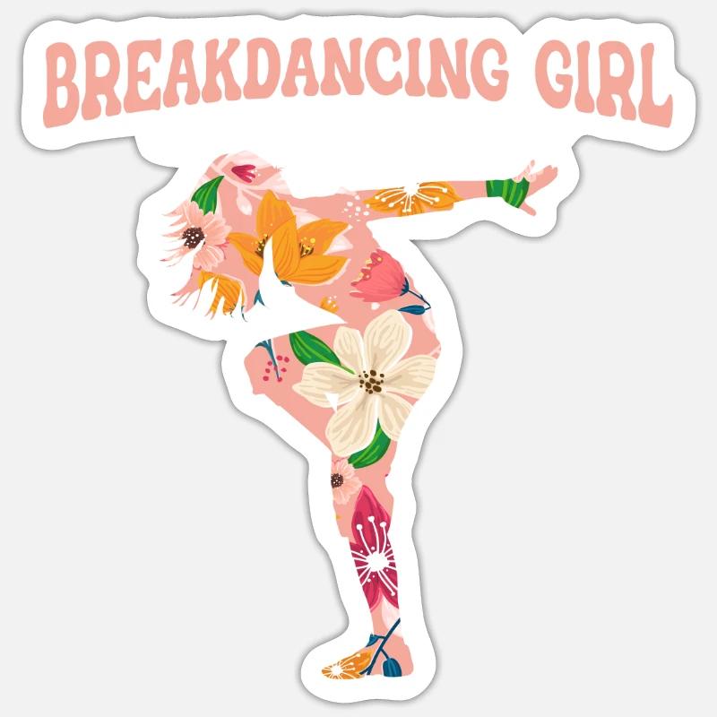 Breakdance Breakdancer Breakdancing - Sticker Größe S (10 x 10 cm) - Mattweiß