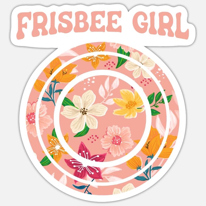 Frisbee - Sticker Größe S (10 x 10 cm) - Mattweiß