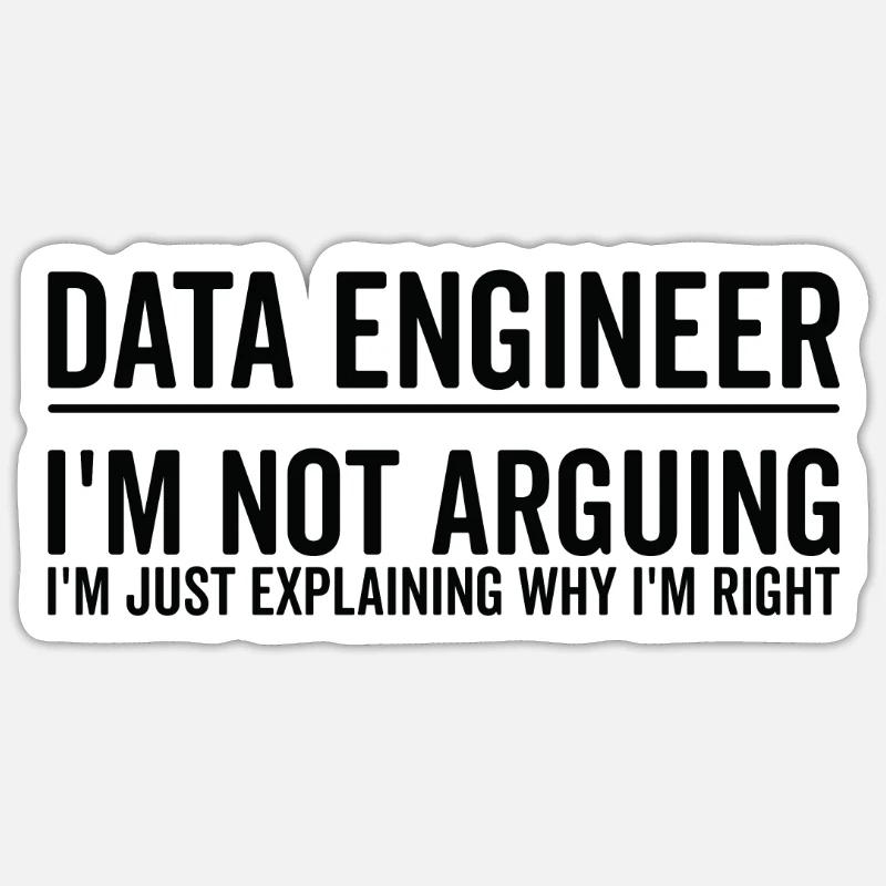 Just Explaining - Data Engineer - Sticker size S (10 x 10 cm) - white matte