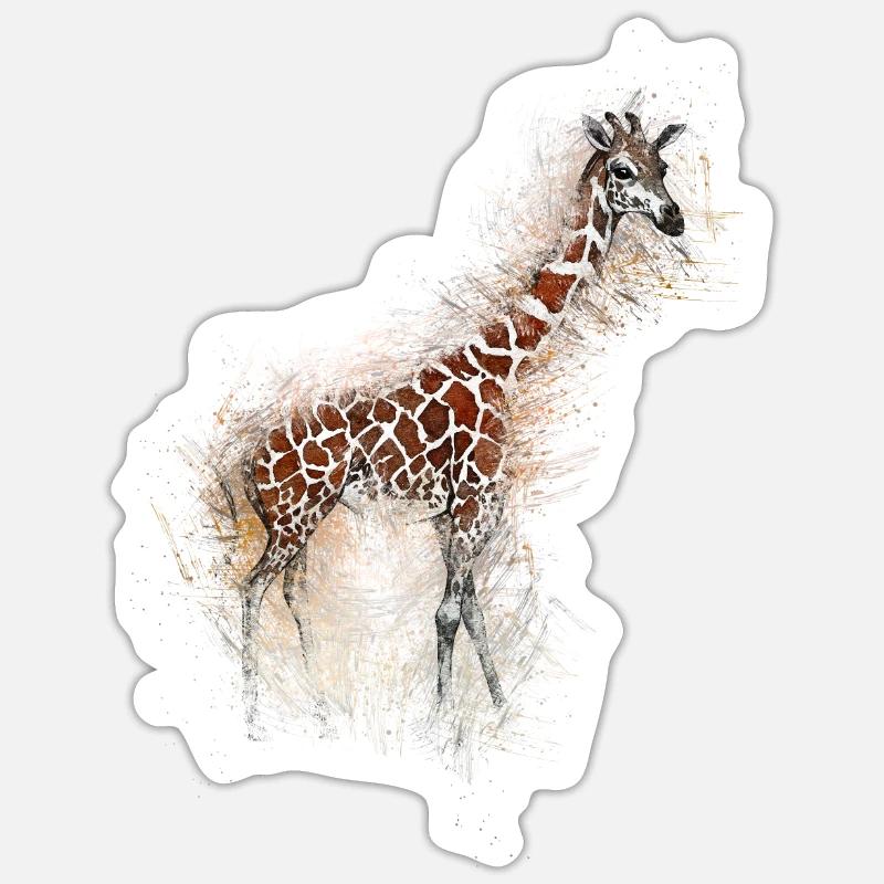 Giraffe - Sticker size S (10 x 10 cm) - white matte