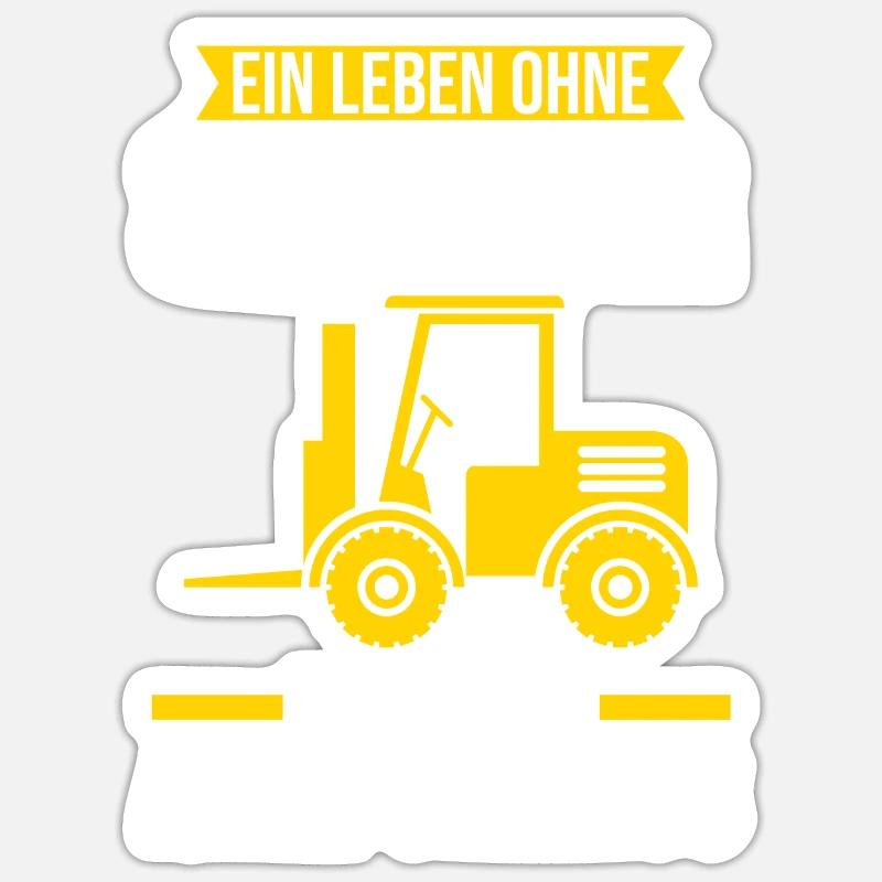 Stapler Staplerfahrer Gabelstapler Geschenk Sticker Größe S (10 x 10 cm)