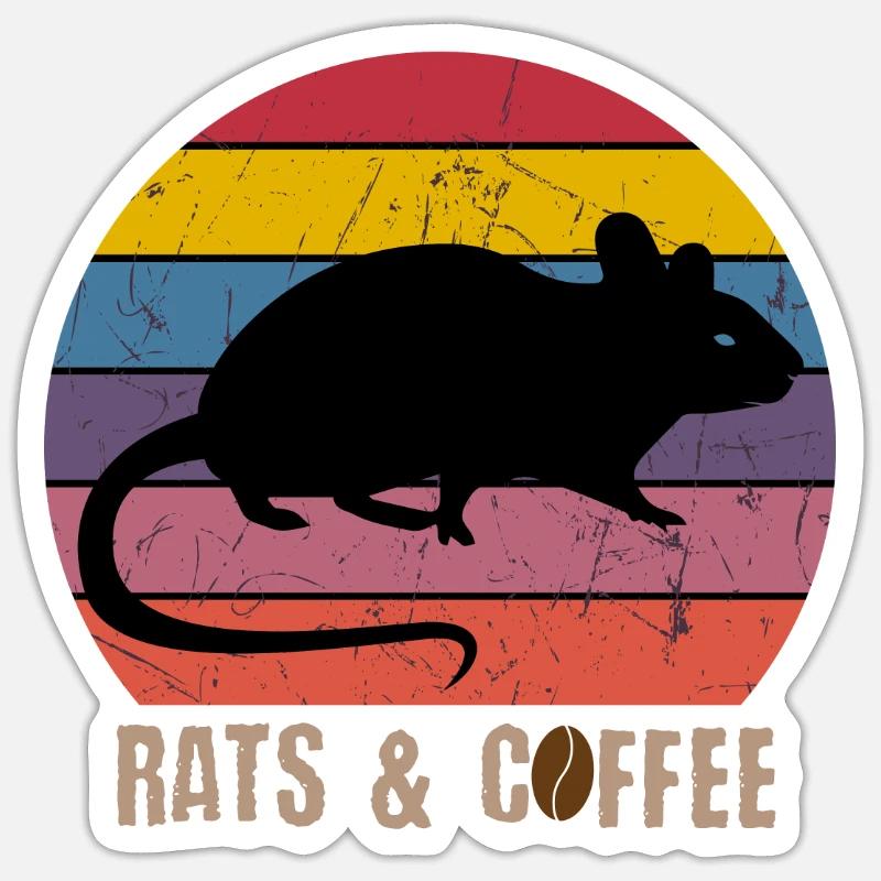 Rats & Coffee Sticker Größe S (10 x 10 cm)