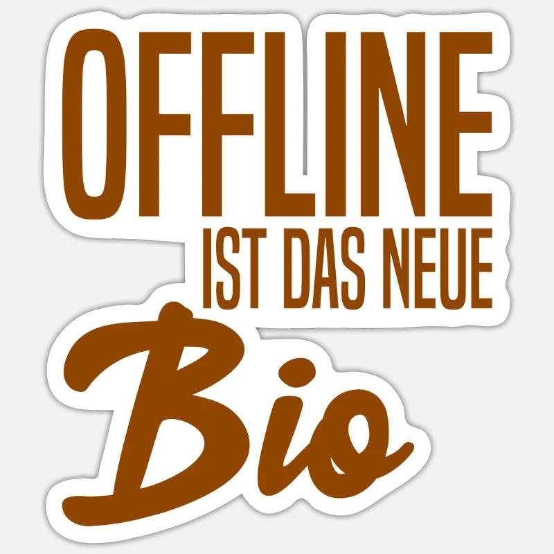 Offline ist das neue Bio - Sticker Größe S (10 x 10 cm) - Mattweiß