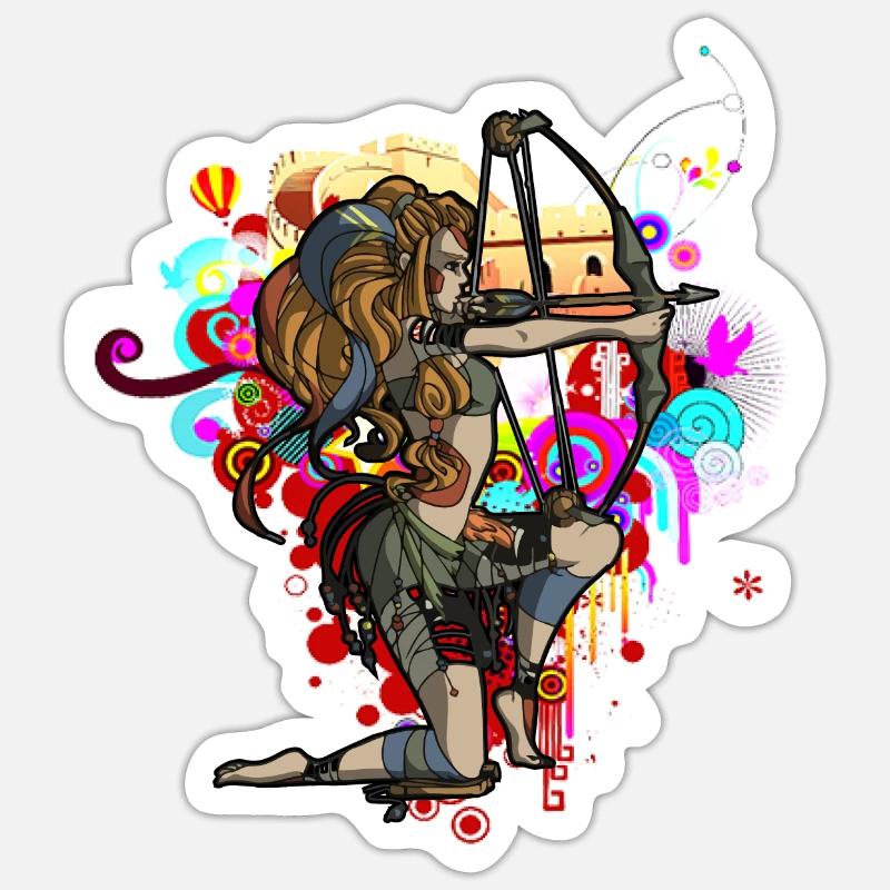 Bogenschießen Sticker Größe S (10 x 10 cm)