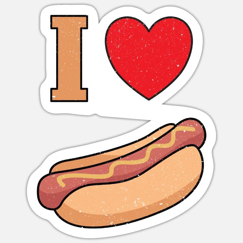 I love Bockwurst with mustard Sticker size S (10 x 10 cm)