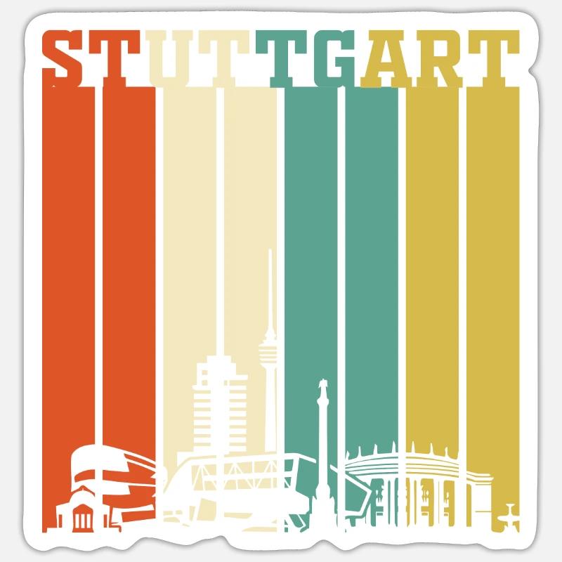 Stuttgart | Stuttgart Geschenk Skyline Sticker Größe S (10 x 10 cm)