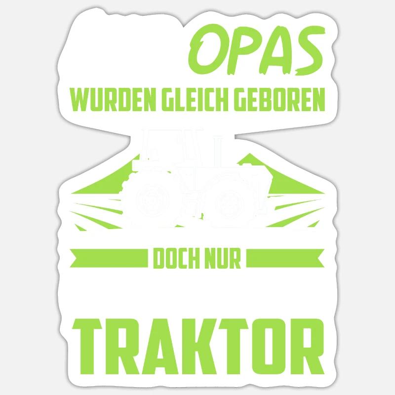 Traktor Opa Traktorfahrer Geschenk Sticker Größe S (10 x 10 cm)