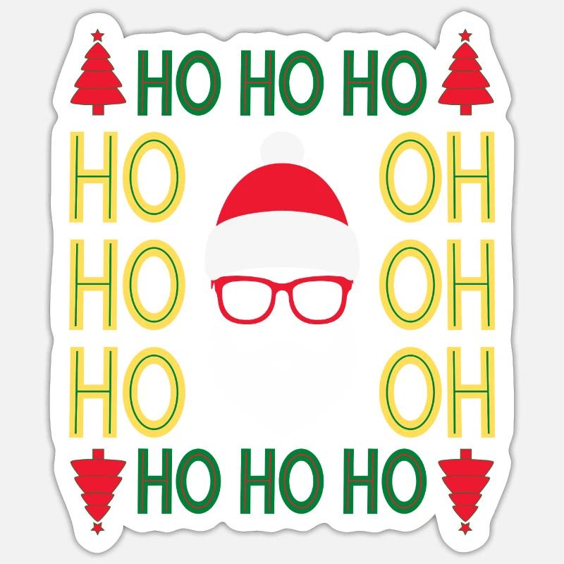 HoHoHo Rasta Santa - Sticker size S (10 x 10 cm) - white matte