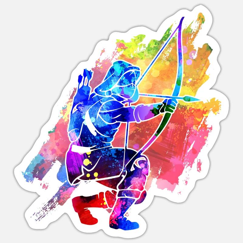 Bogenschießen Sticker Größe S (10 x 10 cm)