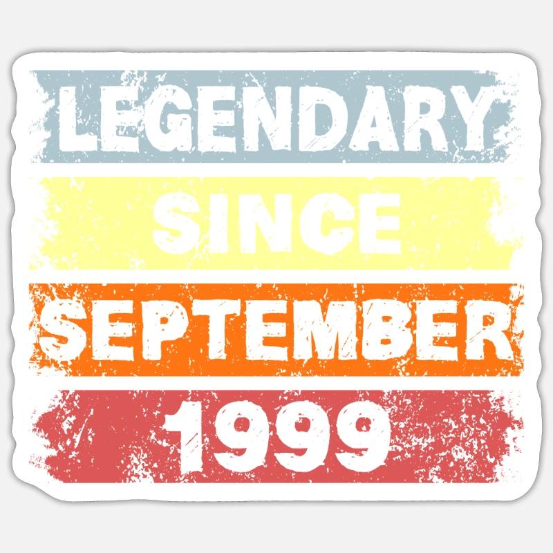 Legendary since September 1999 - Geburtstag - Sticker Größe S (10 x 10 cm) - Mattweiß