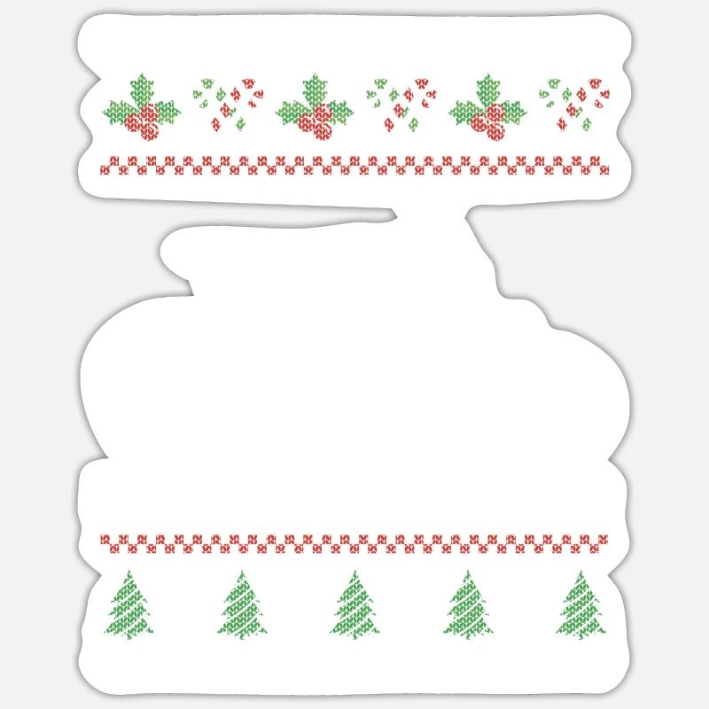 Vélo cargo Pull de Noël moche Sticker taille S (10 x 10 cm)