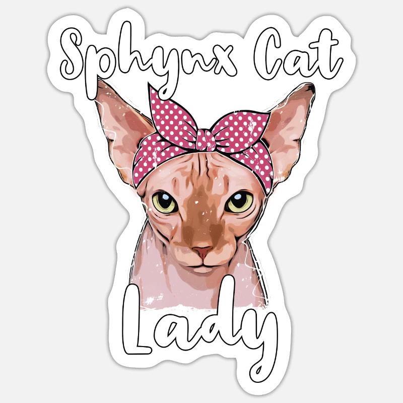 Sphynx Cat Lady Sphynx Cat - Sticker size S (10 x 10 cm) - white matte