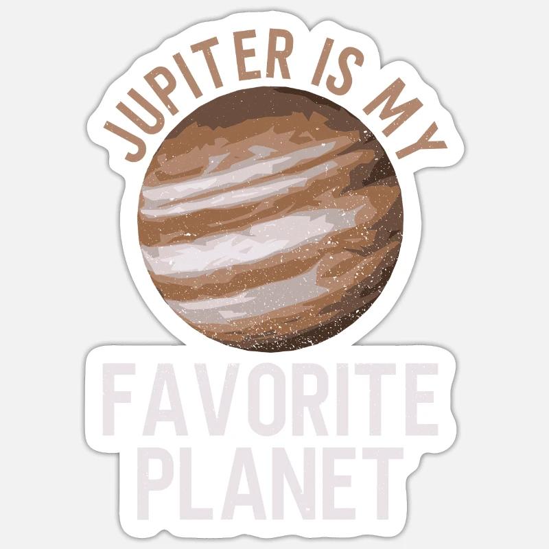 Jupiter est ma planète préférée - Jupiter Planet - Sticker taille S (10 x 10 cm) - blanc mat