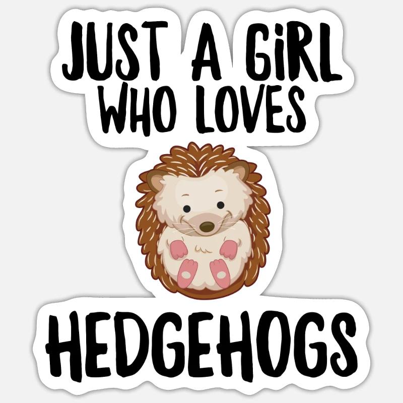 Nur ein Mädchen, das Igel liebt Sticker Größe S (10 x 10 cm)