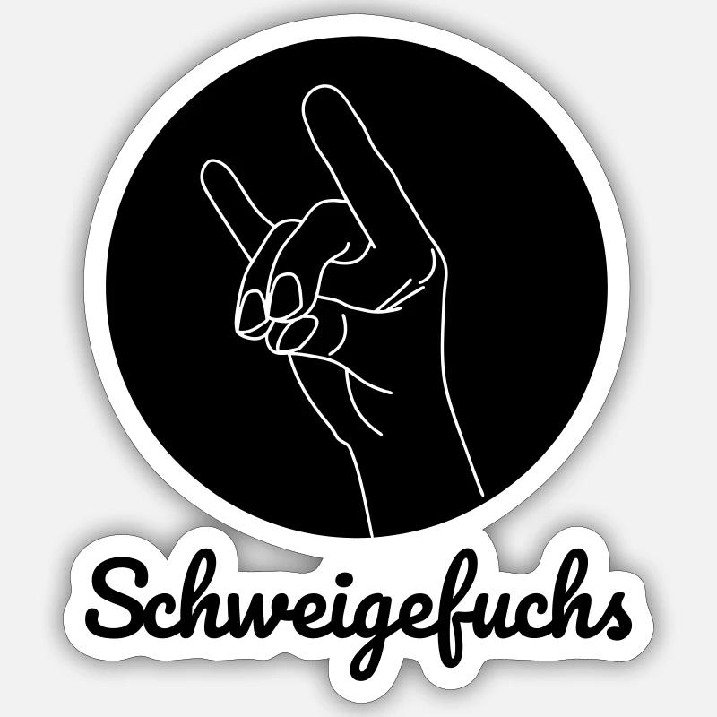 Schweigefuchs Lehrer Pädagoge lustig - Sticker Größe S (10 x 10 cm) - Mattweiß