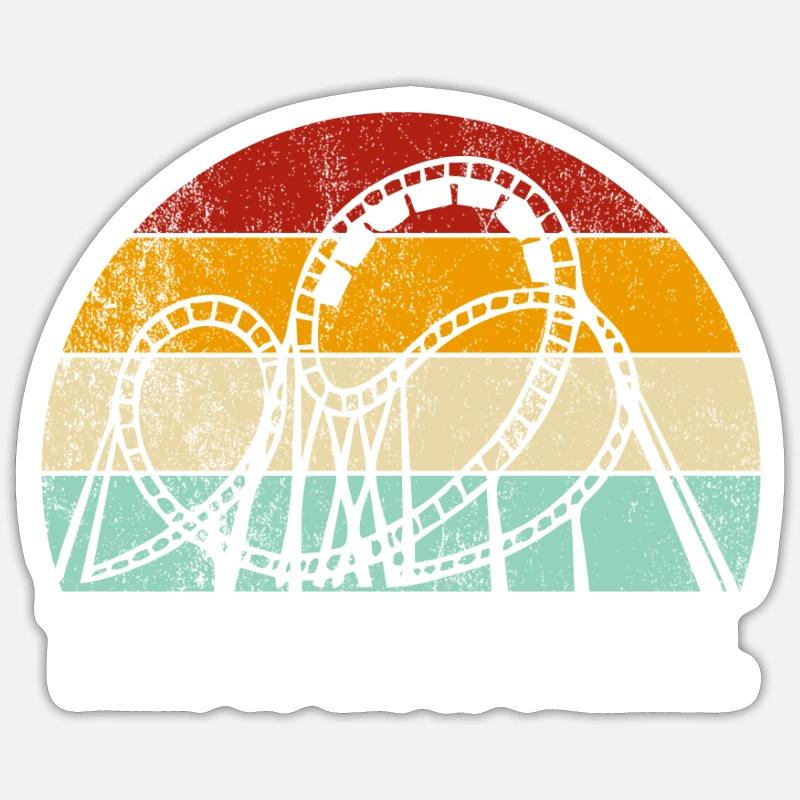 Roller Coaster Amusement Park Kirmes Amusement Park Sticker taille S (10 x 10 cm)