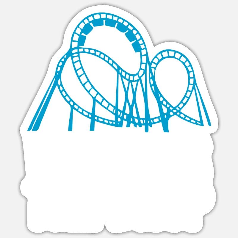 Achterbahn Retro Rollercoaster Freizeitpark Spruch Sticker Größe S (10 x 10 cm)
