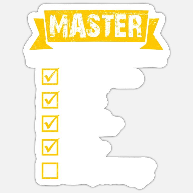 Weltherrschaft Master Abschluss Sticker Größe S (10 x 10 cm)