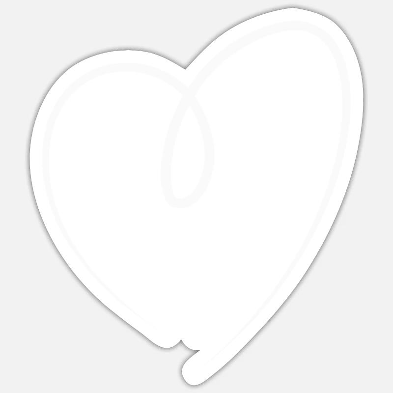 White Heart Gift Idea - Sticker size S (10 x 10 cm) - white matte