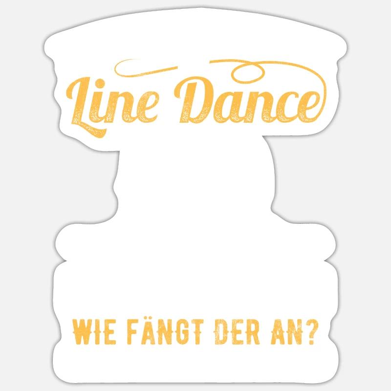 Line Dance Geschenk - Sticker Größe S (10 x 10 cm) - Mattweiß