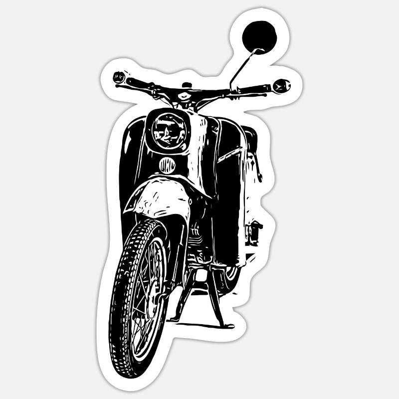 Schwalbe Moped - Sticker Größe S (10 x 10 cm) - Mattweiß