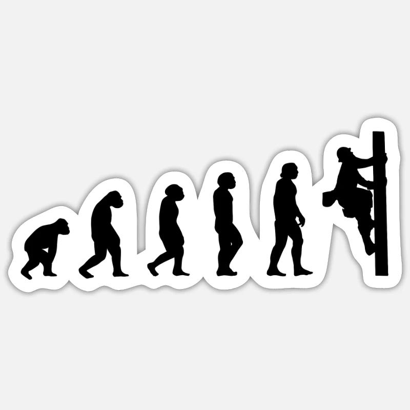 Power Electrician Evolution Gift Electrician Sticker size S (10 x 10 cm)