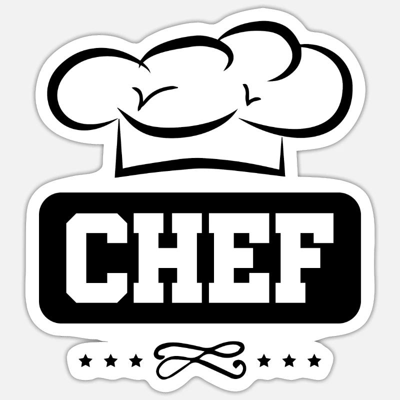 chef chef - Sticker size S (10 x 10 cm) - white matte
