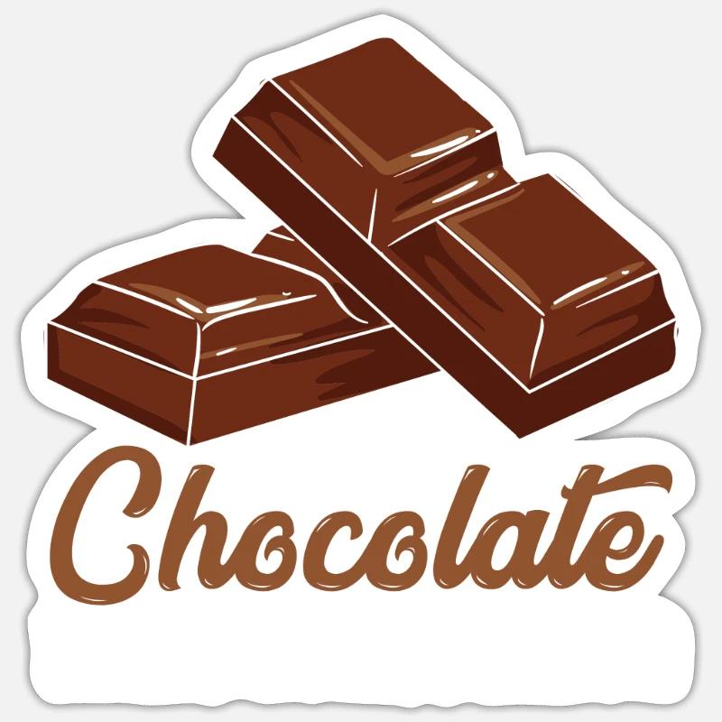Chocolate Fixes Everything Lustige Schokolade - Sticker Größe S (10 x 10 cm) - Mattweiß