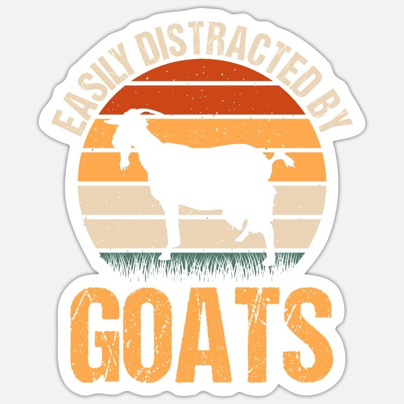 Easily Distracted By Goats - Sticker size S (10 x 10 cm) - white matte