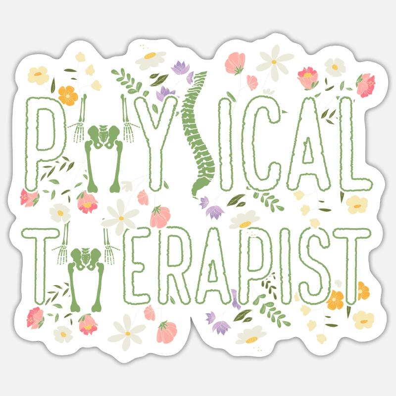 Physiothérapeute - Sticker taille S (10 x 10 cm) - blanc mat