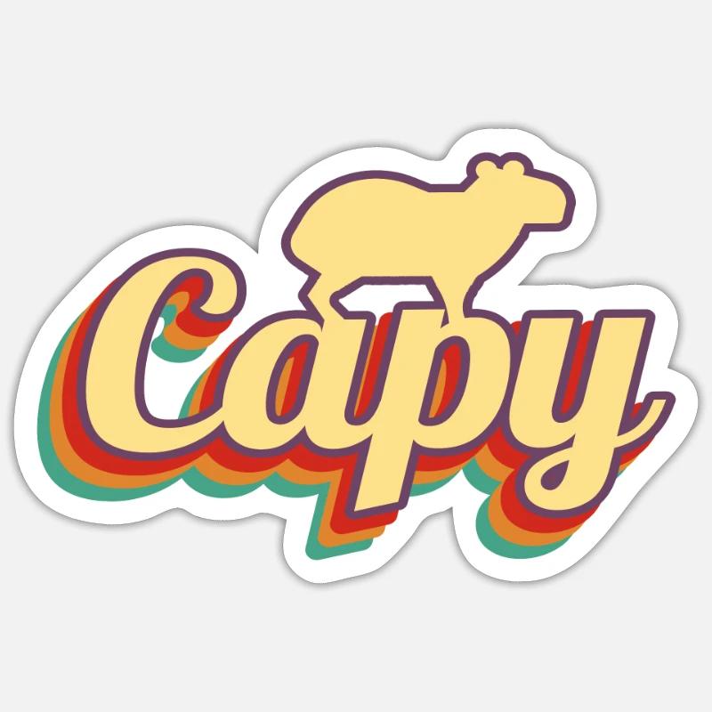 Capybara Retro Capibara - Sticker size S (10 x 10 cm) - white matte