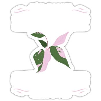 Pink Princess Houseplant | Plantie Gift Idea - Sticker size S (10 x 10 cm) - white matte - Front