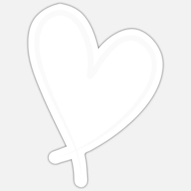 White Heart Gift Idea - Sticker size S (10 x 10 cm) - white matte