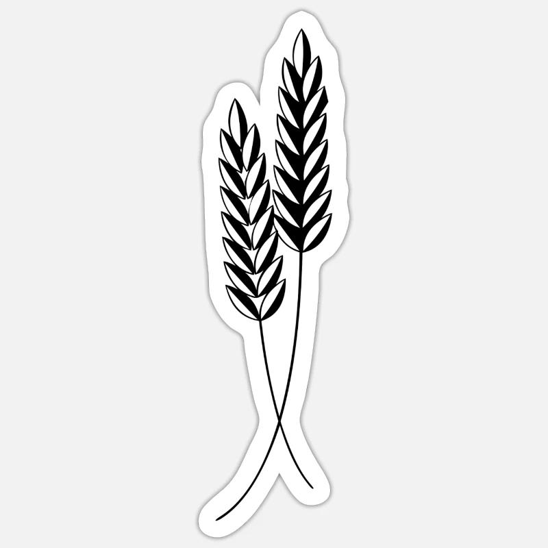 2 épis de maïs - Sticker taille S (10 x 10 cm) - blanc mat
