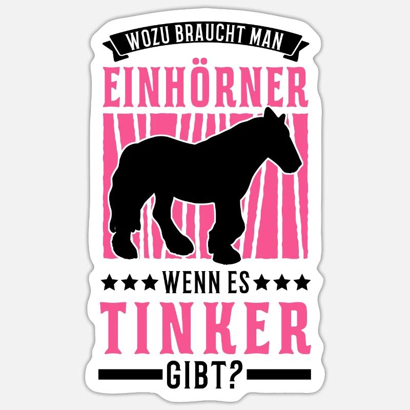 Irish Tinker Pferd Einhorn Tinker Sticker Größe S (10 x 10 cm)