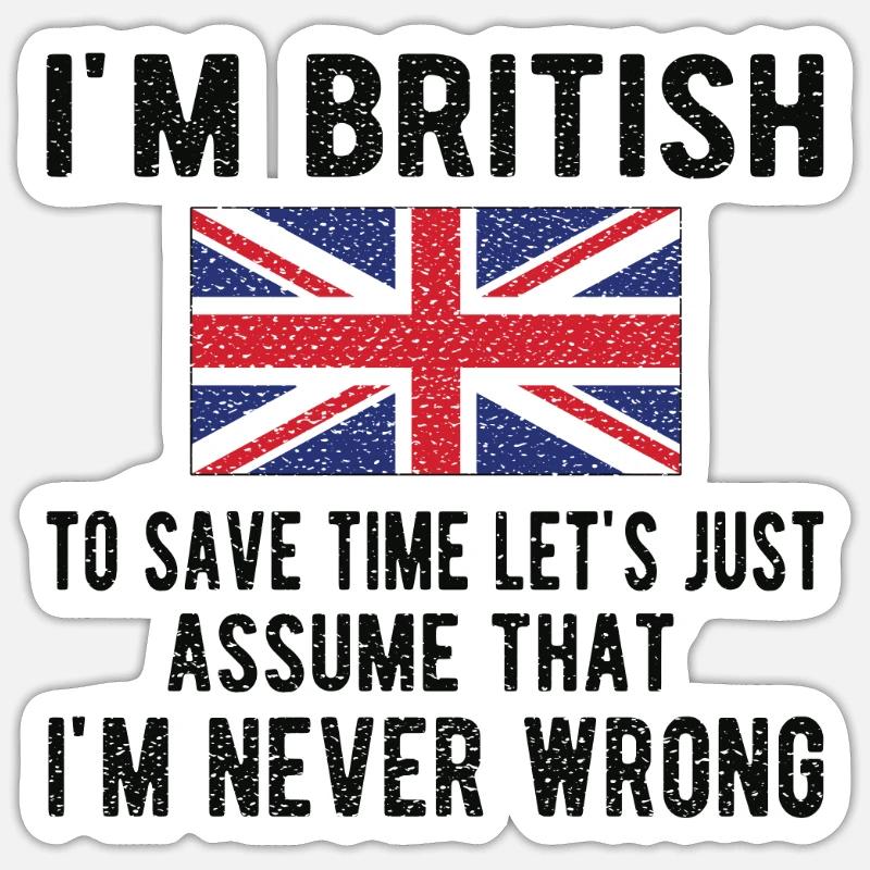 British Great Britain Origin British flag - Sticker size S (10 x 10 cm) - white matte
