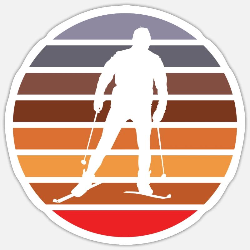 Ski Langlauf Langläufer Sticker Größe S (10 x 10 cm)