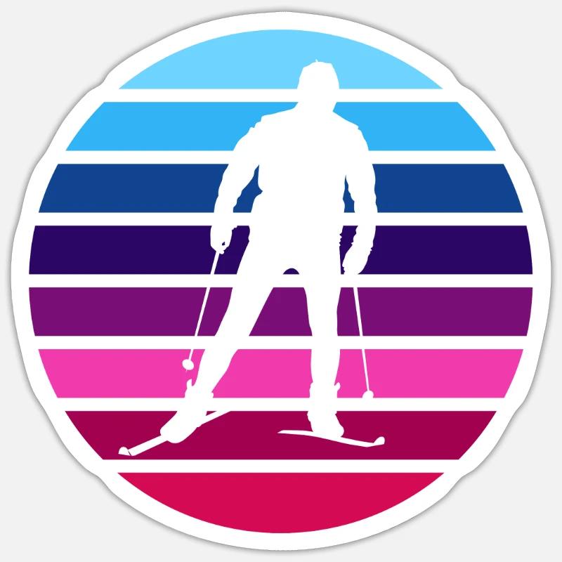 Ski Langlauf Langläufer Sticker Größe S (10 x 10 cm)