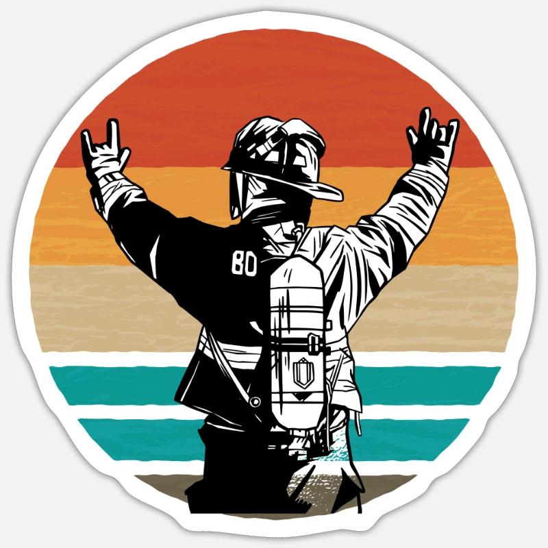 Duo Rétro Sunset Sticker taille S (10 x 10 cm)