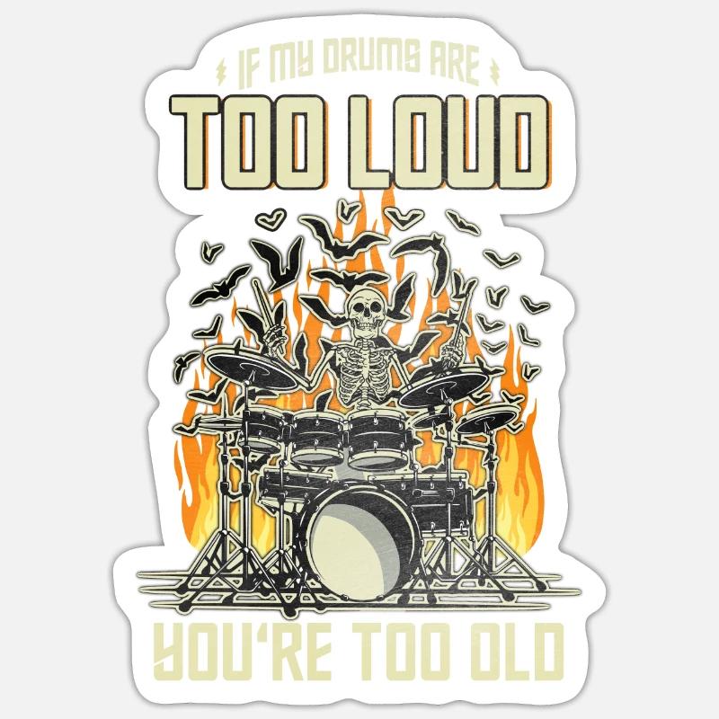Drums Drummer - Sticker size S (10 x 10 cm) - white matte