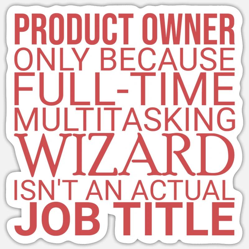« Product Owner Wizard | » Scrum Master" » - Sticker taille S (10 x 10 cm) - blanc mat