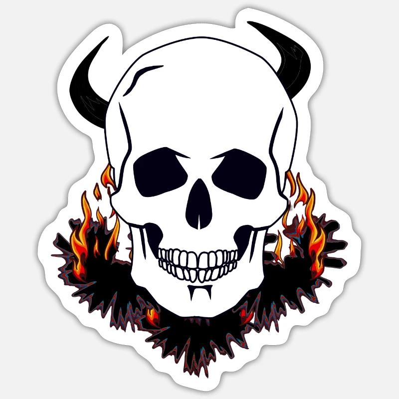 Devil Skull Purgatory Hell Satan diabolical death Sticker size S (10 x 10 cm)