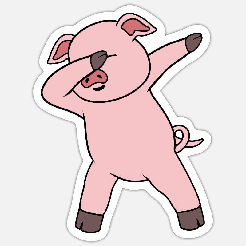 Dabing pig - Sticker size S (10 x 10 cm) - white matte