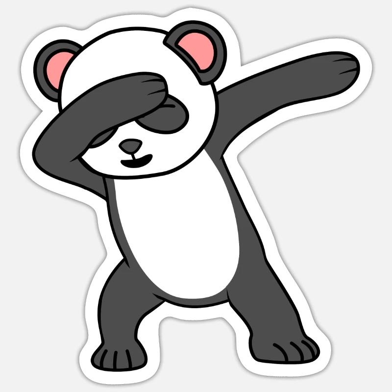 Panda - Sticker Größe S (10 x 10 cm) - Mattweiß