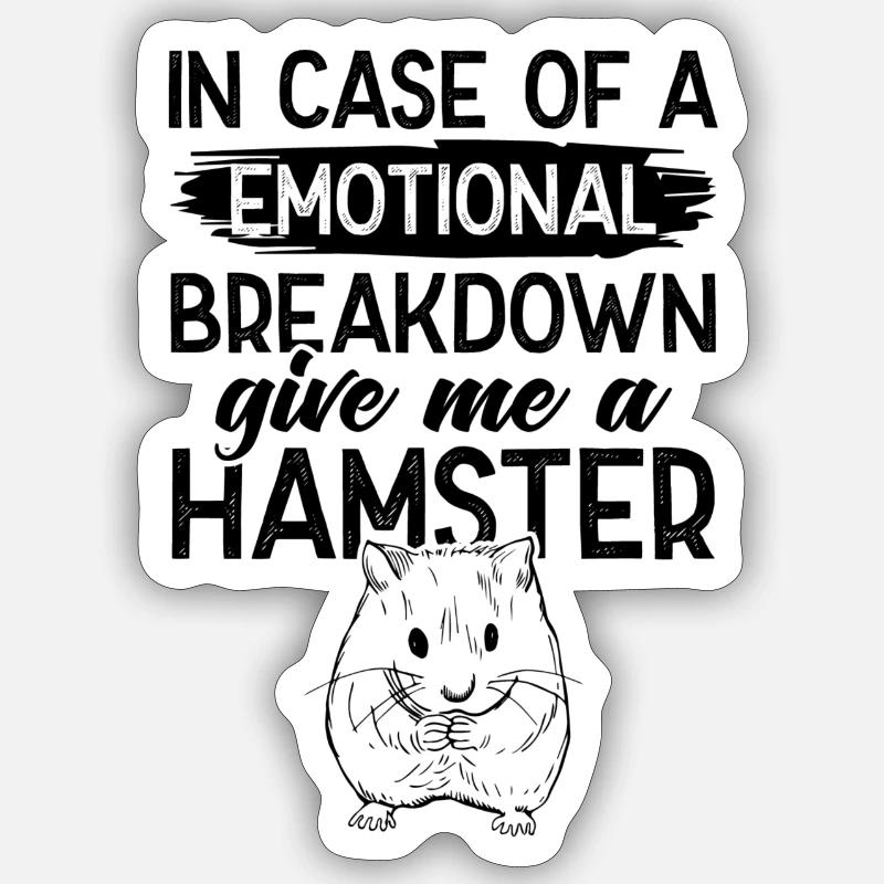 hamster émotionnel Sticker taille S (10 x 10 cm)