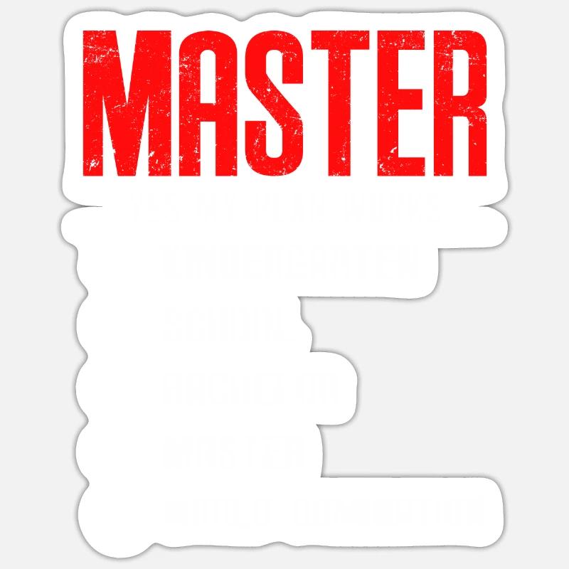 Erst Master dann Weltherrschaft Master Abschluss Sticker Größe S (10 x 10 cm)