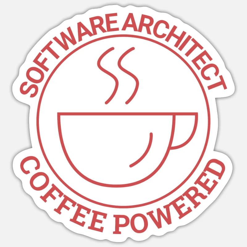 "Software Architect Coffee | Software Architektur" Sticker Größe S (10 x 10 cm)