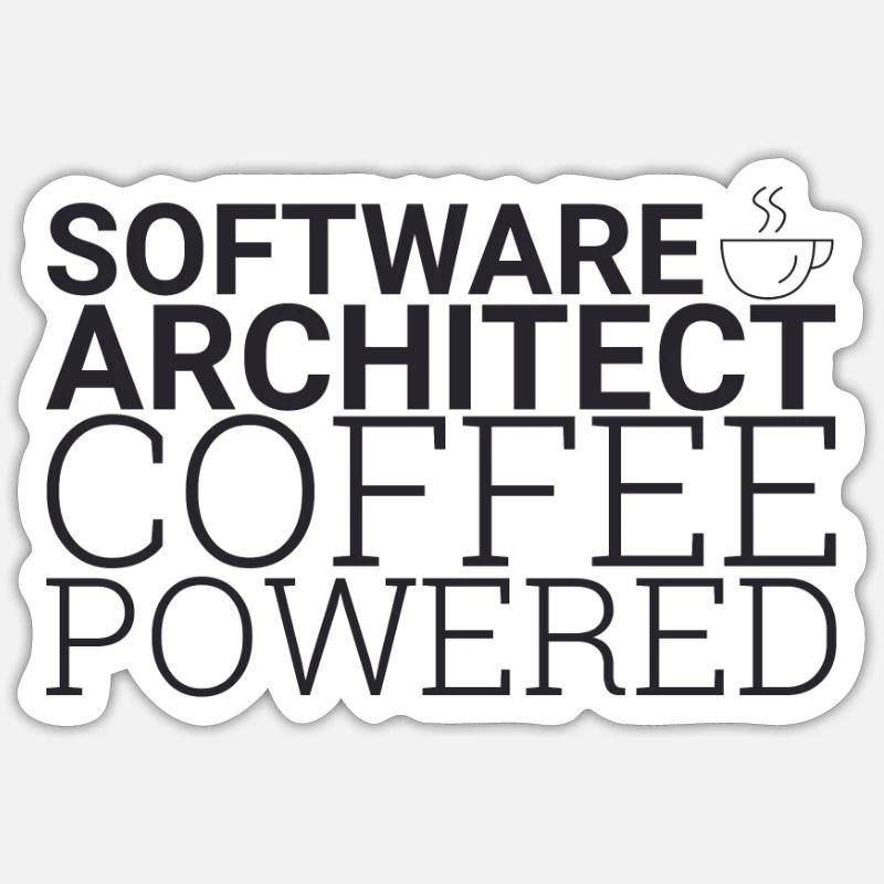 "Software Architect Coffee | Software Architektur" Sticker Größe S (10 x 10 cm)